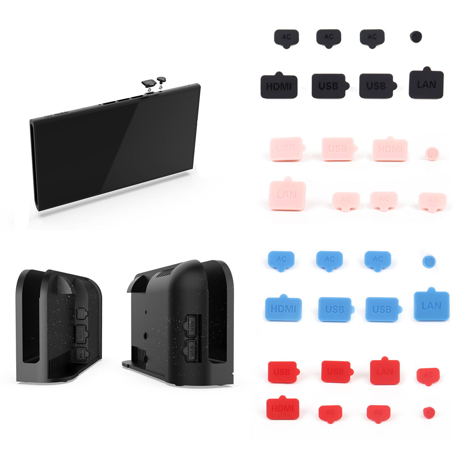 Gaming Console Nintendo Switch - Silikonowa zaślepka przeciwkurzowa USB HDMI Type